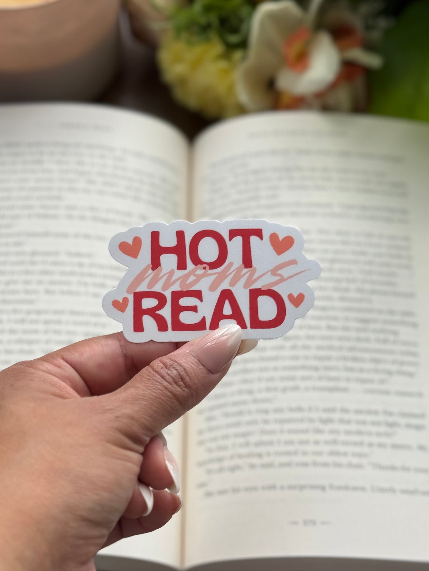 Hot Moms Read Sticker