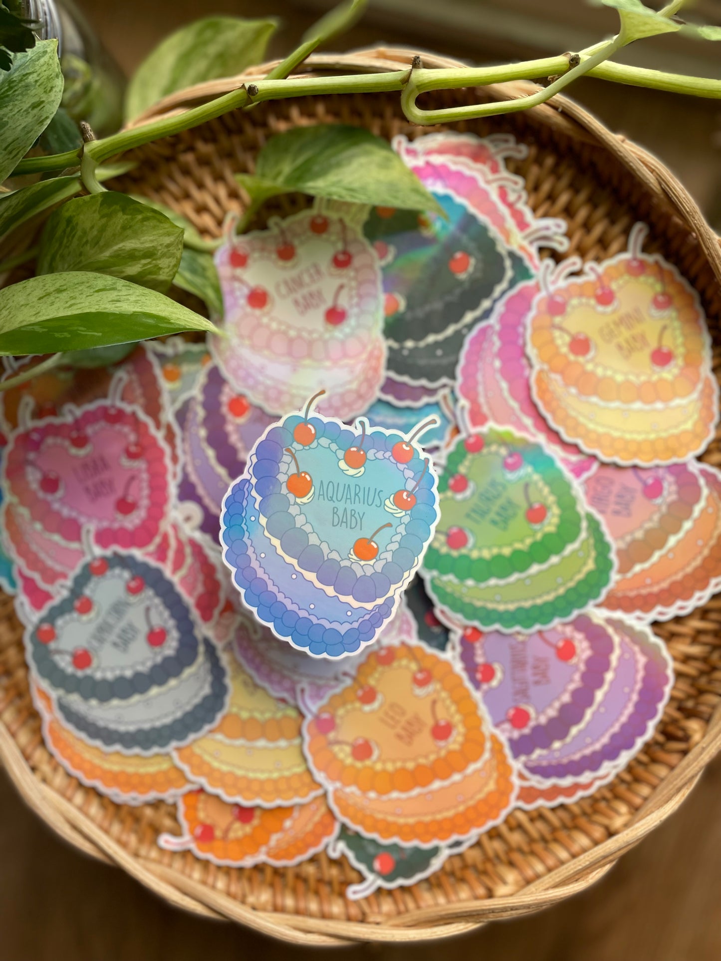 Zodiac Vintage Cake Stickers