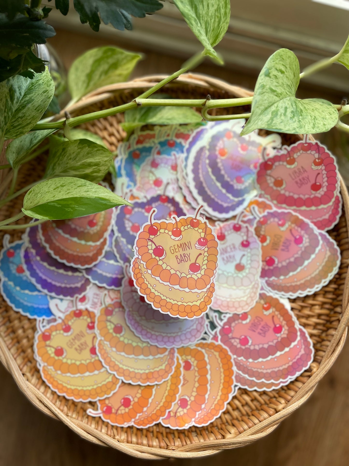 Zodiac Vintage Cake Stickers