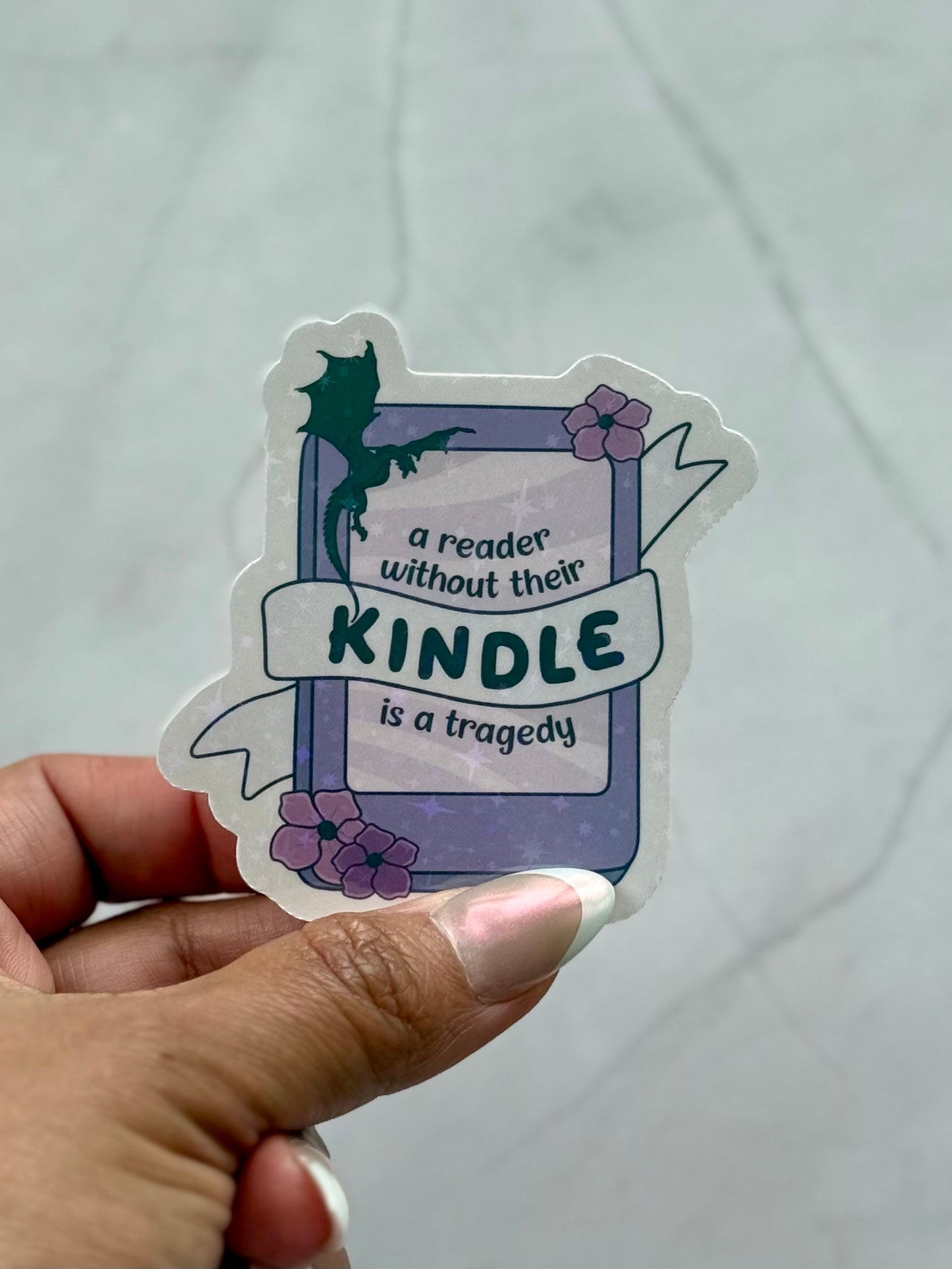 A reader without their Kindle Sticker