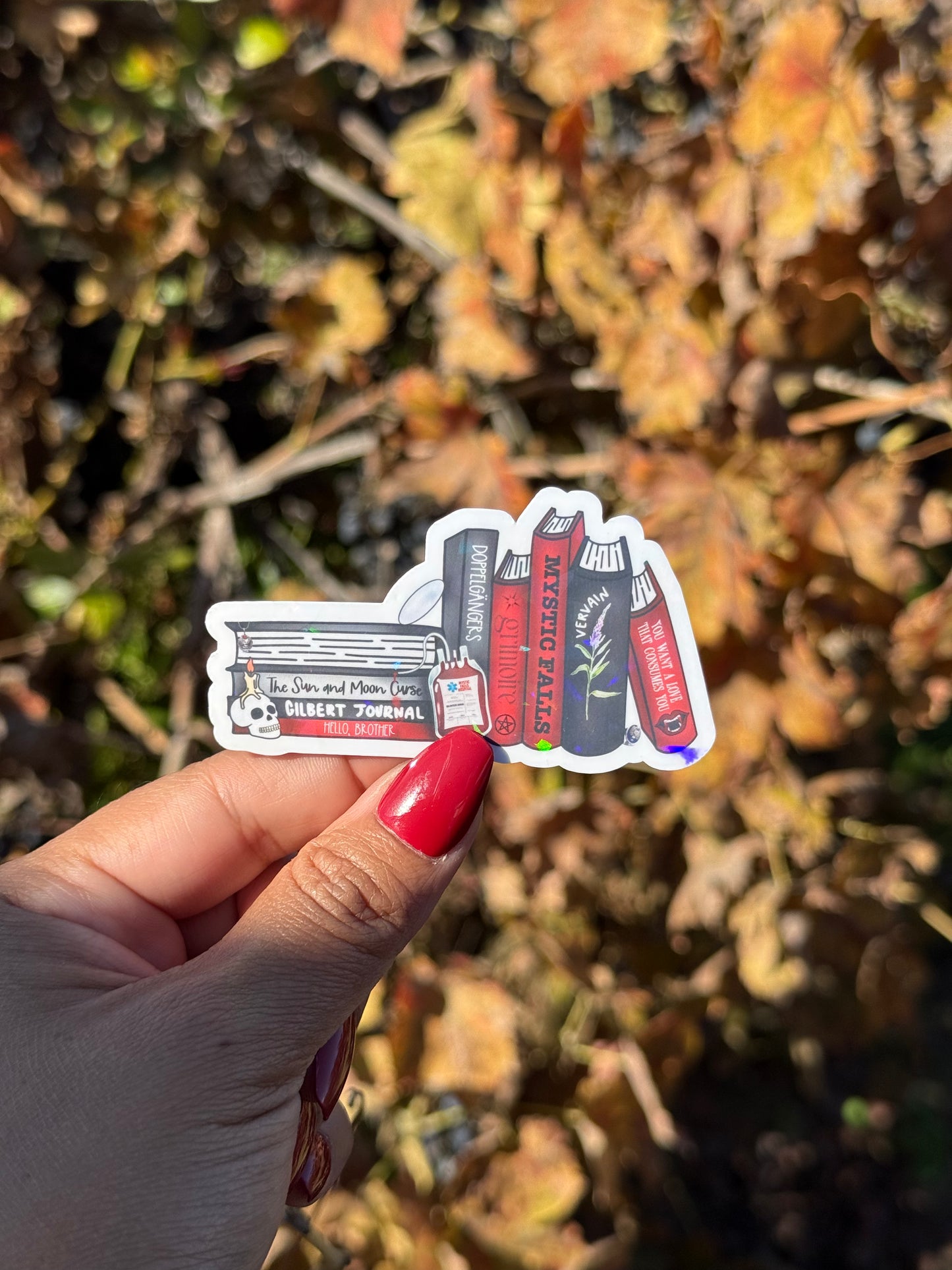 Mystic Falls Bookstack Sticker