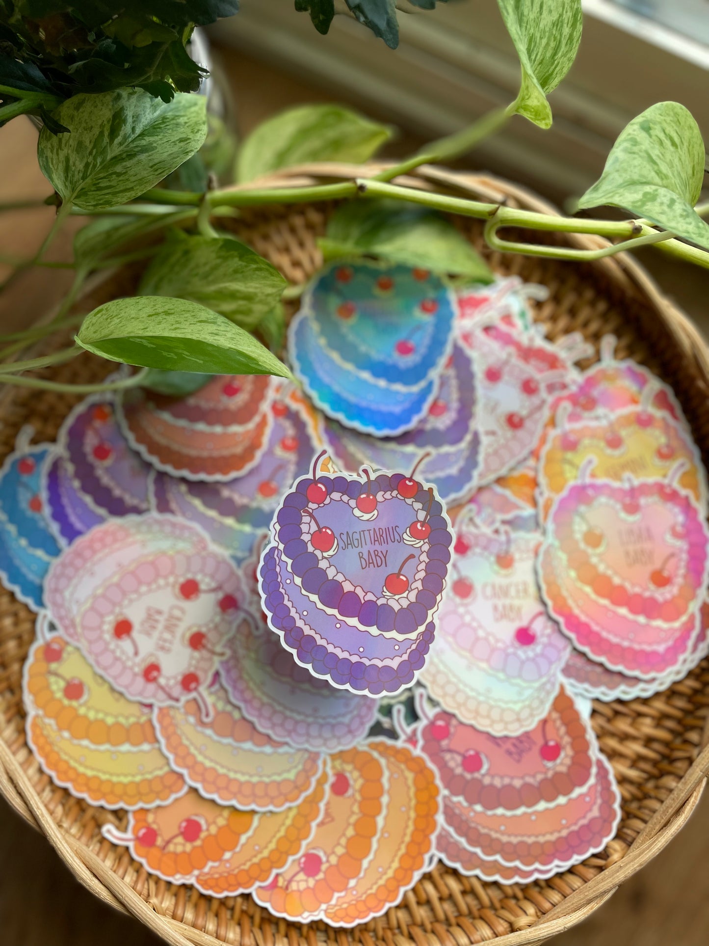 Zodiac Vintage Cake Stickers