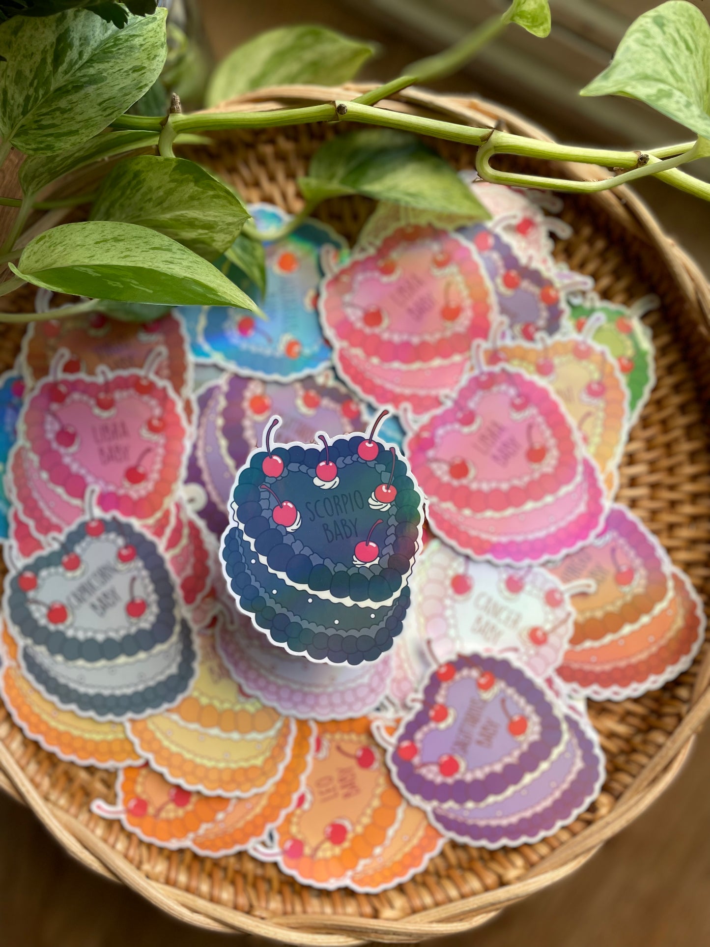 Zodiac Vintage Cake Stickers