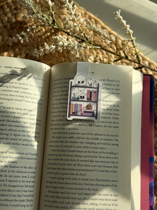 Ghost Bookshelf Magnetic Bookmark